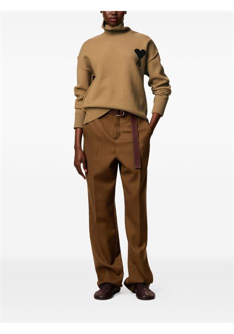Maglione Ami de coeur in marrone caramello AMI paris - uomo AMI PARIS | UKS839018288